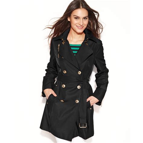 michael kors trenchcoat damen schwarz